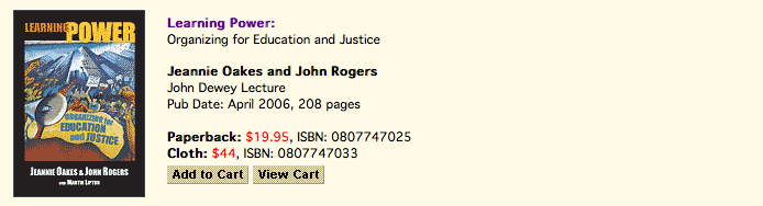 Publishers Page for Learning Power