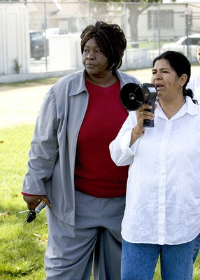 Mary Johnson and parent at protest.