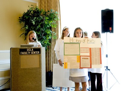 Students present at the summit