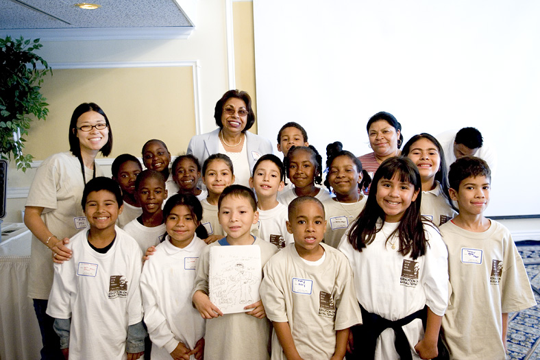 Sylvia Mendez and students