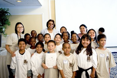 Sylvia Mendez and students