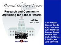 2005 AERA Readers Theater Presentation: Research And Community Organizing For School Reform 2005 AERA Readers Theater Presentation: Research And Community Organizing For School Reform