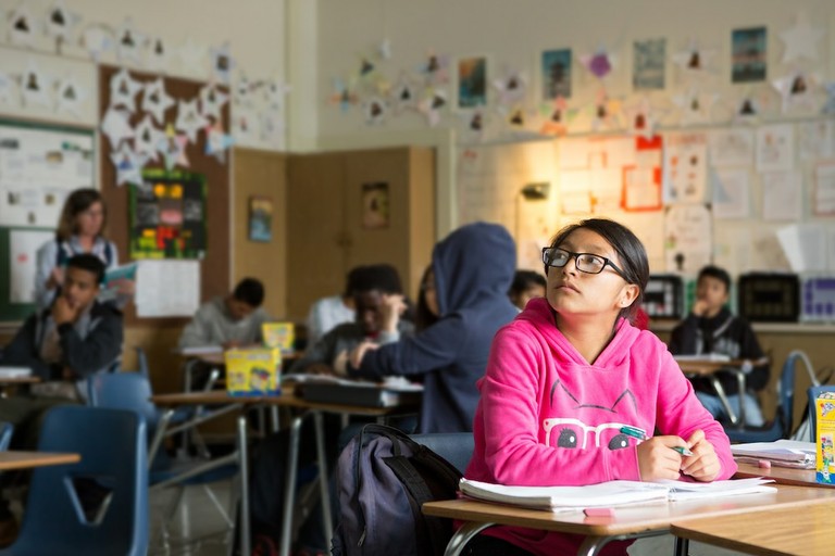 High school students in a classroom