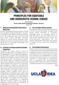 Principles for Equitable and Democratic School Choice Principles for Equitable and Democratic School Choice